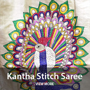 Kantha Stitch Saree