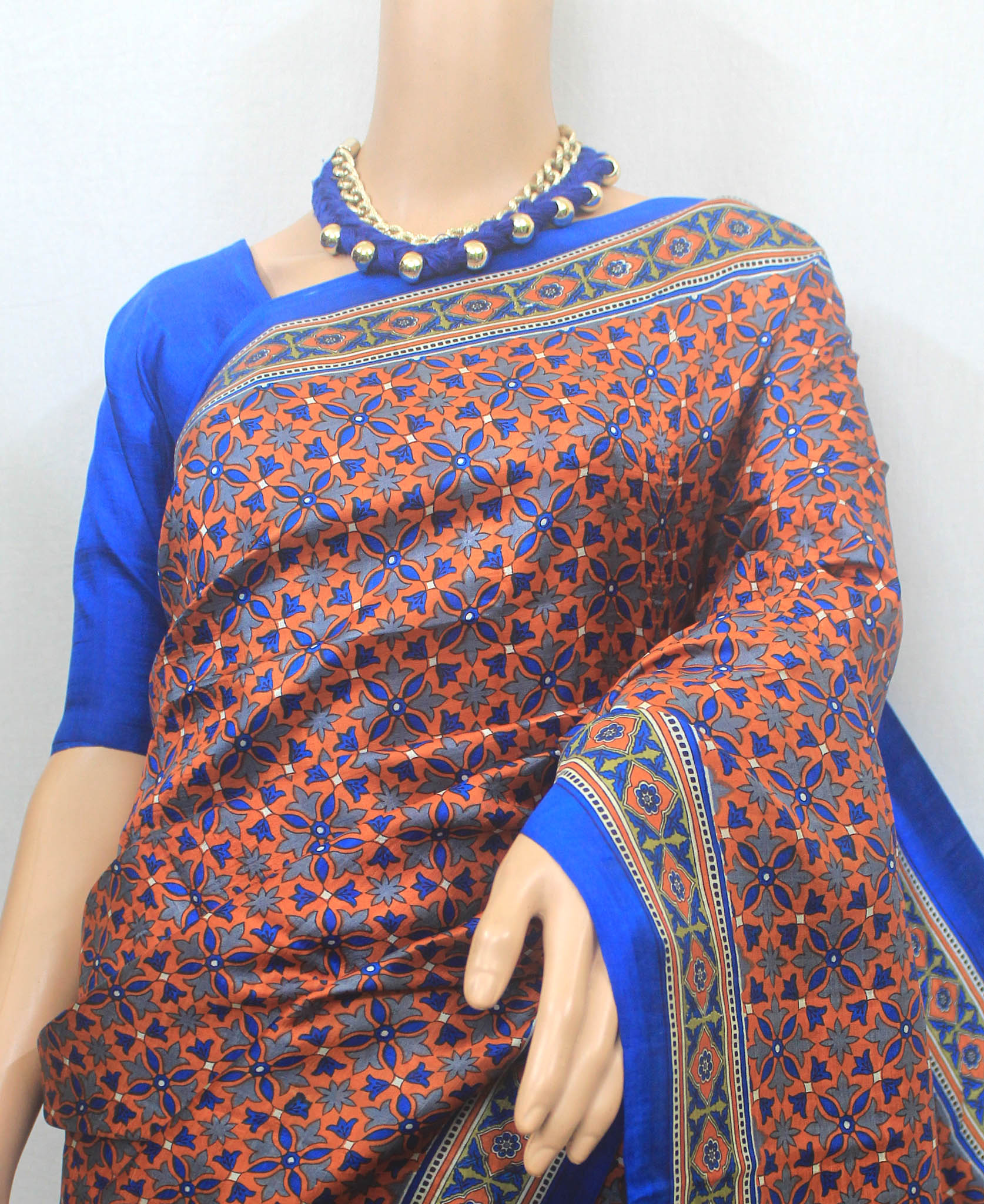 Printed Pure Silk Saree (SK0397) - Tilottama Bengal Handloom