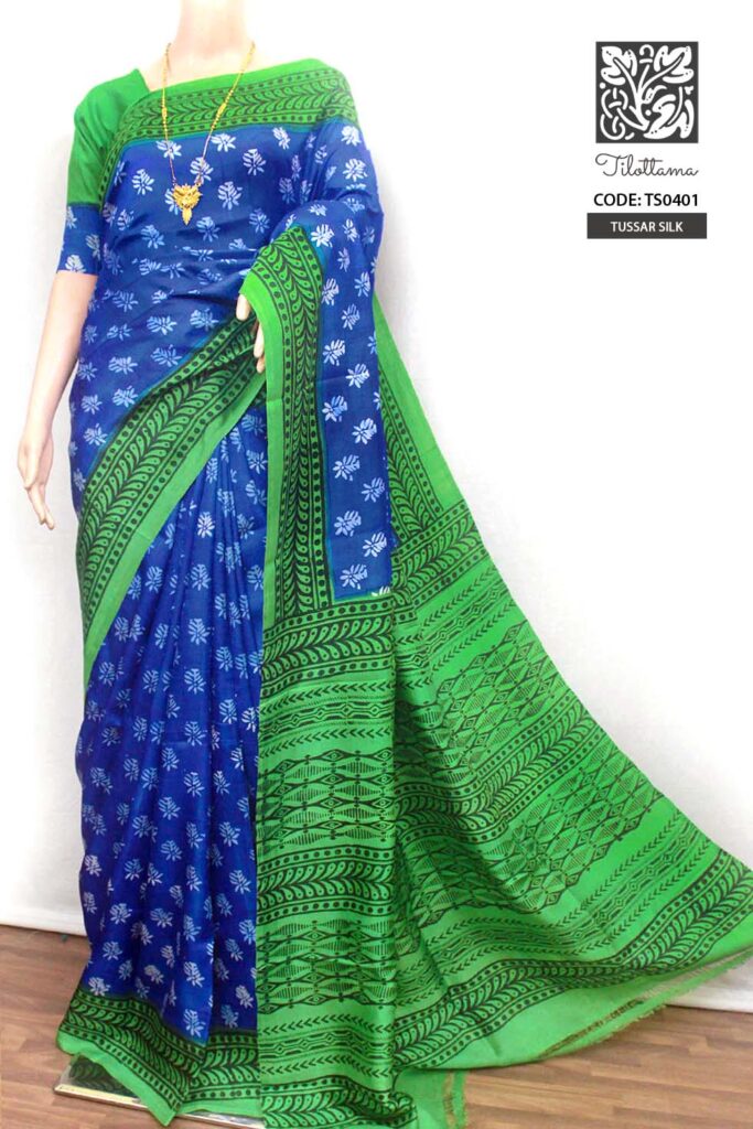 Red - Block Art Print Natural Dyed Tussar Silk Bindaas Stole