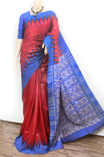 temple border ghicha tussar saree