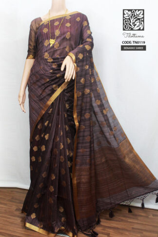 wine-color-benaras-handloom-saree