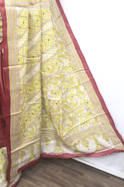 Hand Kantha Stitch Tussar Saree (KS0359) - Image 3