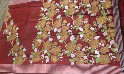 rose kantha bangalore silk saree