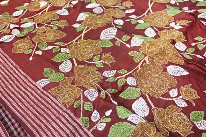 rose hand kantha Bangalore pure silk saree