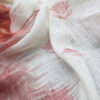 red and white linen saree