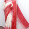 red border linen jamdani saree