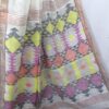 copper border pure linen jamdani saree