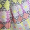 yellow, pink, orange jamdani pallu linen saree