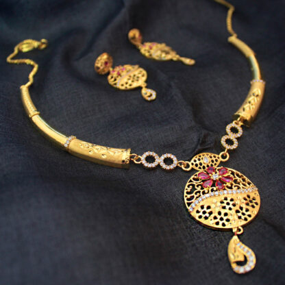 Gold-Plated Hasuli Necklace Set