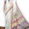 white linen jamdani saree