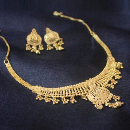 Ornamental Gold Plated Traditional Bridal Necklace Set