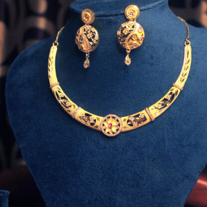 Gold-Plated Hasuli Necklace Set (TJ0109)