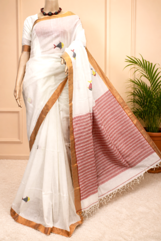 Cotton Handloom Jamdani Saree (TC0384)