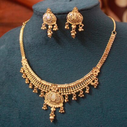 Ornamental Gold Plated Traditional Bridal Necklace Set