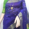 blue and green color cotton saree