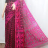 Purple-based self-jamdani work soft dhakai Jamdani saree looks very elegant, comfortable, and classy. bengal soft jamdani saree.