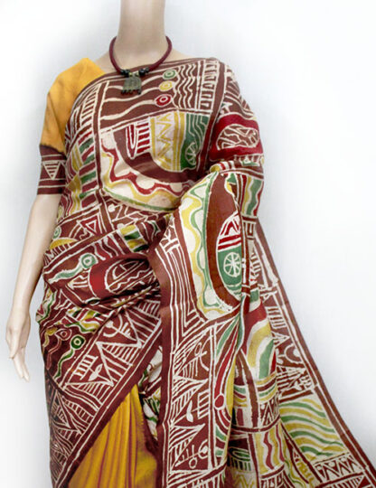 folk tussar saree