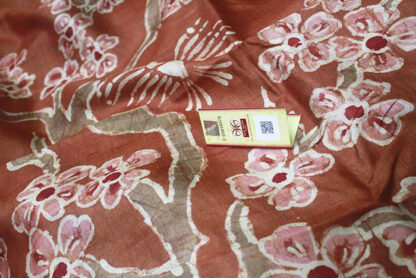 rust tussar silk saree