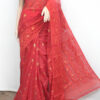 Red Self Soft Jamdani Saree (TD0716)