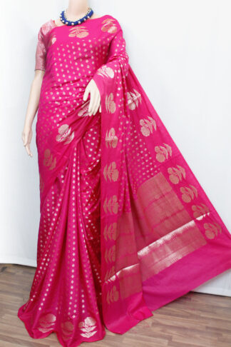 floral benarasi handloom saree, pink benarasi handloom, pink Banarasi Saree