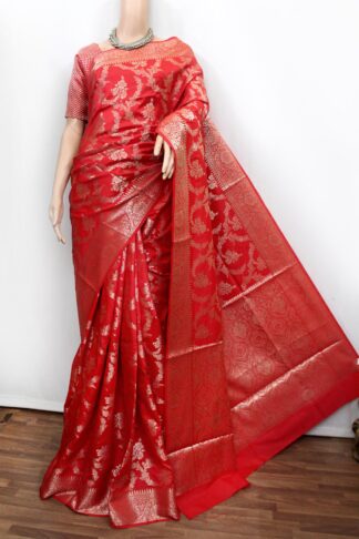 red Baranasi saree, red Banarasi silk Saree