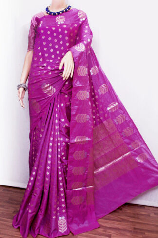 Dark-Magenta benarasi handloom, pink Banaras Handloom Saree