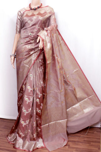Rosy-Brown Katan Banarasi saree, Rosy-Brown Banarasi saree