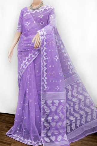 Lavender Color Jamdani Saree (TD0746)
