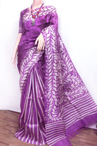 hand batik pure silk saree, bishnupuri silk saree, bengal silk saree